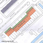 Plattegrond woningen.
<br/>
Atlas Gordel 20-40., 2000